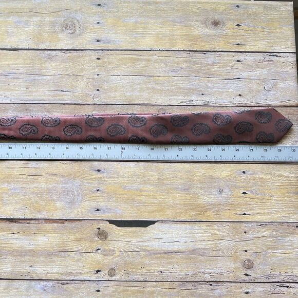 Adolfo One Size Mens Tie Orange 56”x 2” - Picture 5 of 12